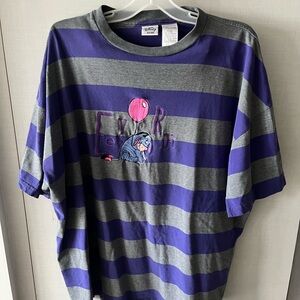 Vintage 90s Heavyweight Disney Store Winnie the Pooh Eeyore Striped T Shirt